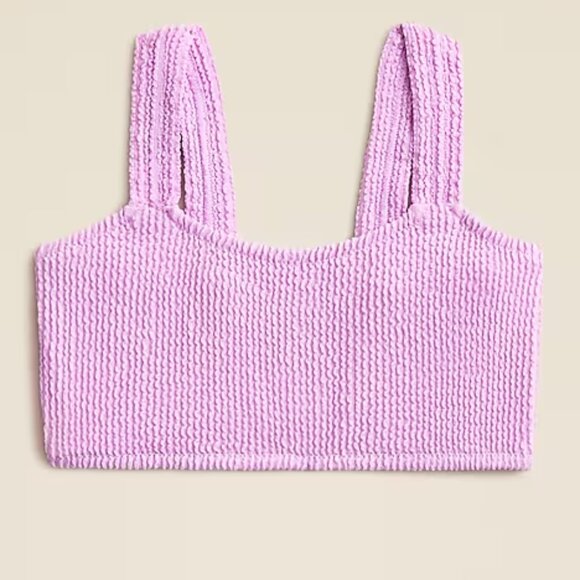 J Crew Girls' smocked bikini top Size 8 Muted Orchid Color - Picture 1 of 6